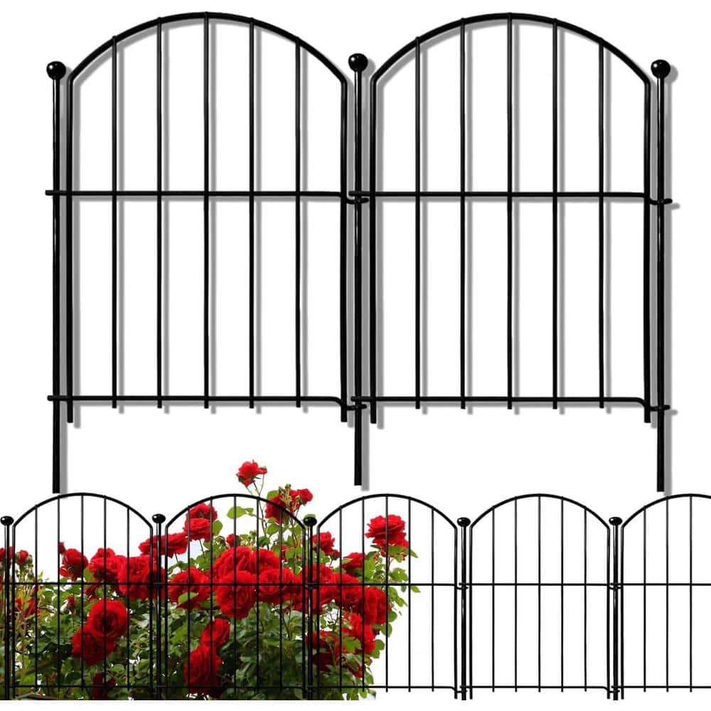 Decorative Garden Fence 21in x10ft 10 Pack Rustproof Metal No Dig Fence Border - Hercitys