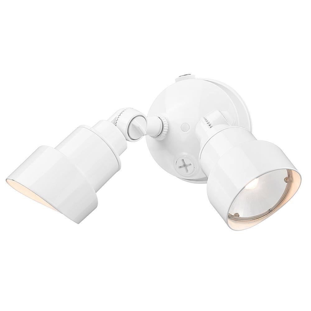 Flood Lights Collection 2-Light White Outdoor LED Light Fixture - Hercitys