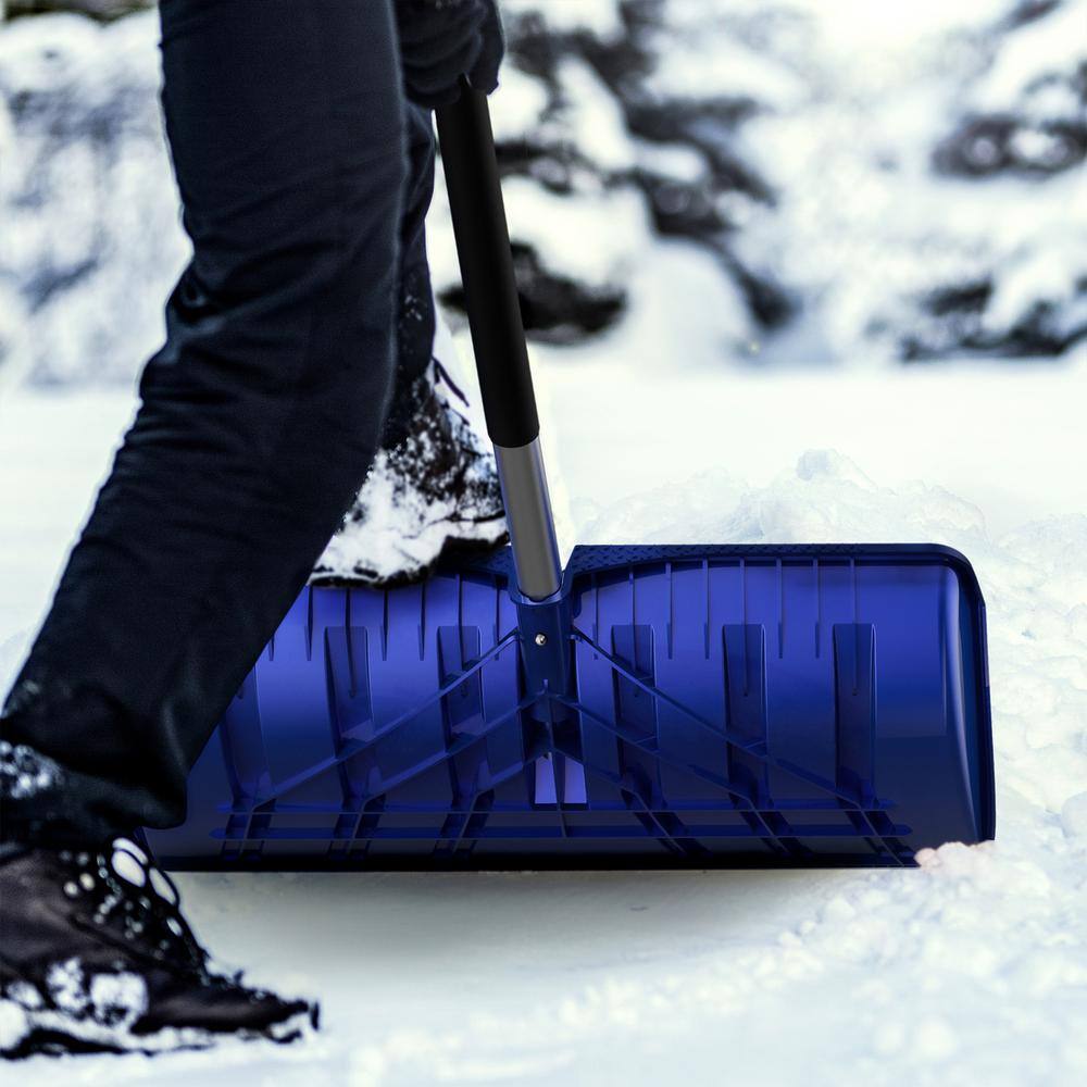 Arctic Titan Pro-Series 40in. Plastic Handle with 28in. Plastic Blade Pusher Snow Shovel - Hercitys