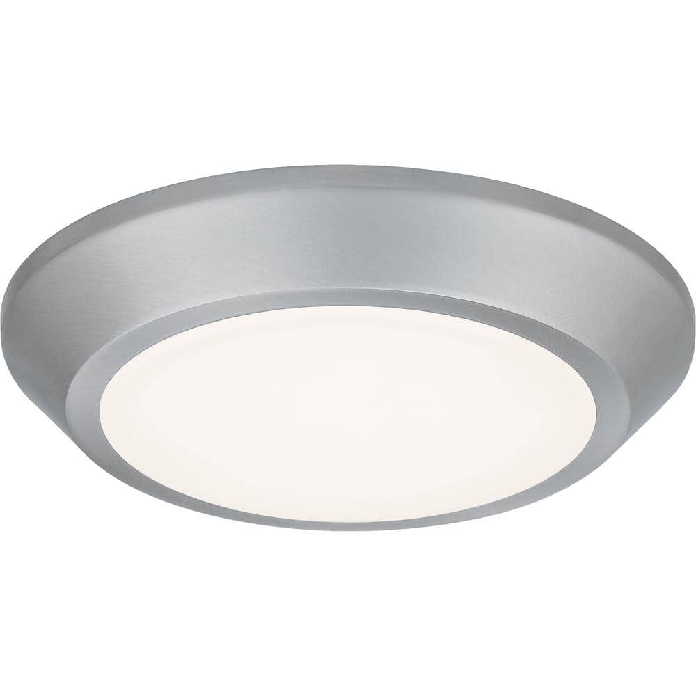 Verge 5.5 in. Brushed Nickel LED Flush Mount with White Acrylic Shade - Hercitys