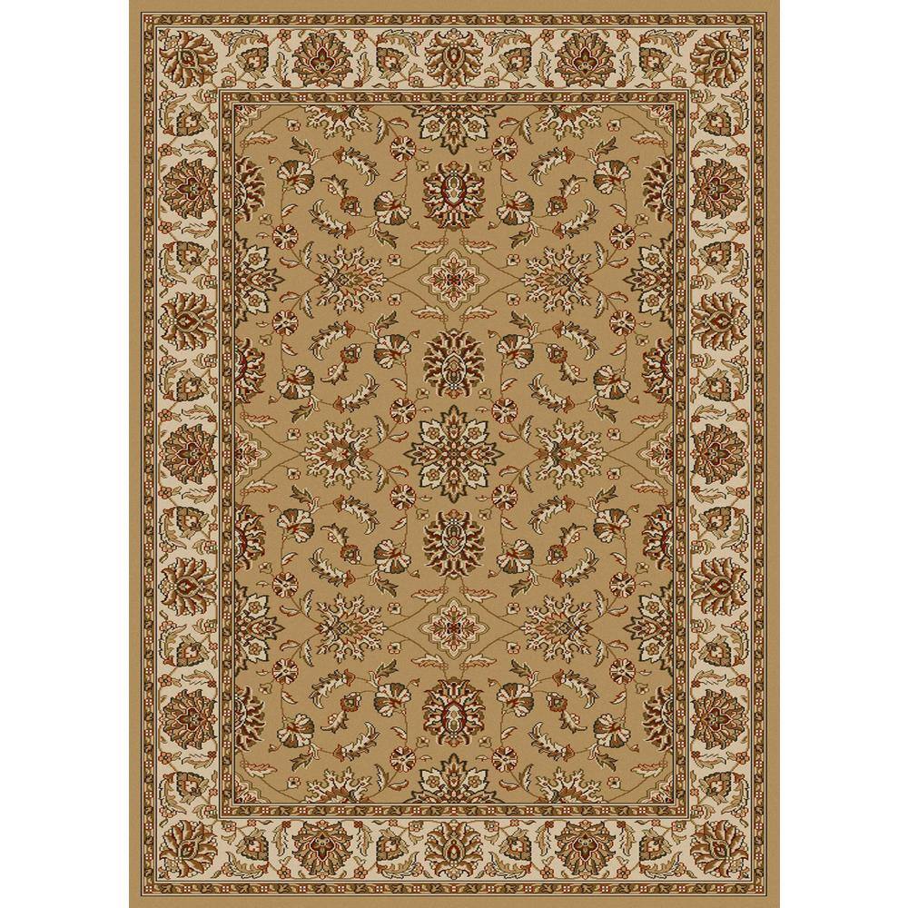 Como Beige 5 ft. x 7 ft. Traditional Oriental Floral Area Rug - Hercitys