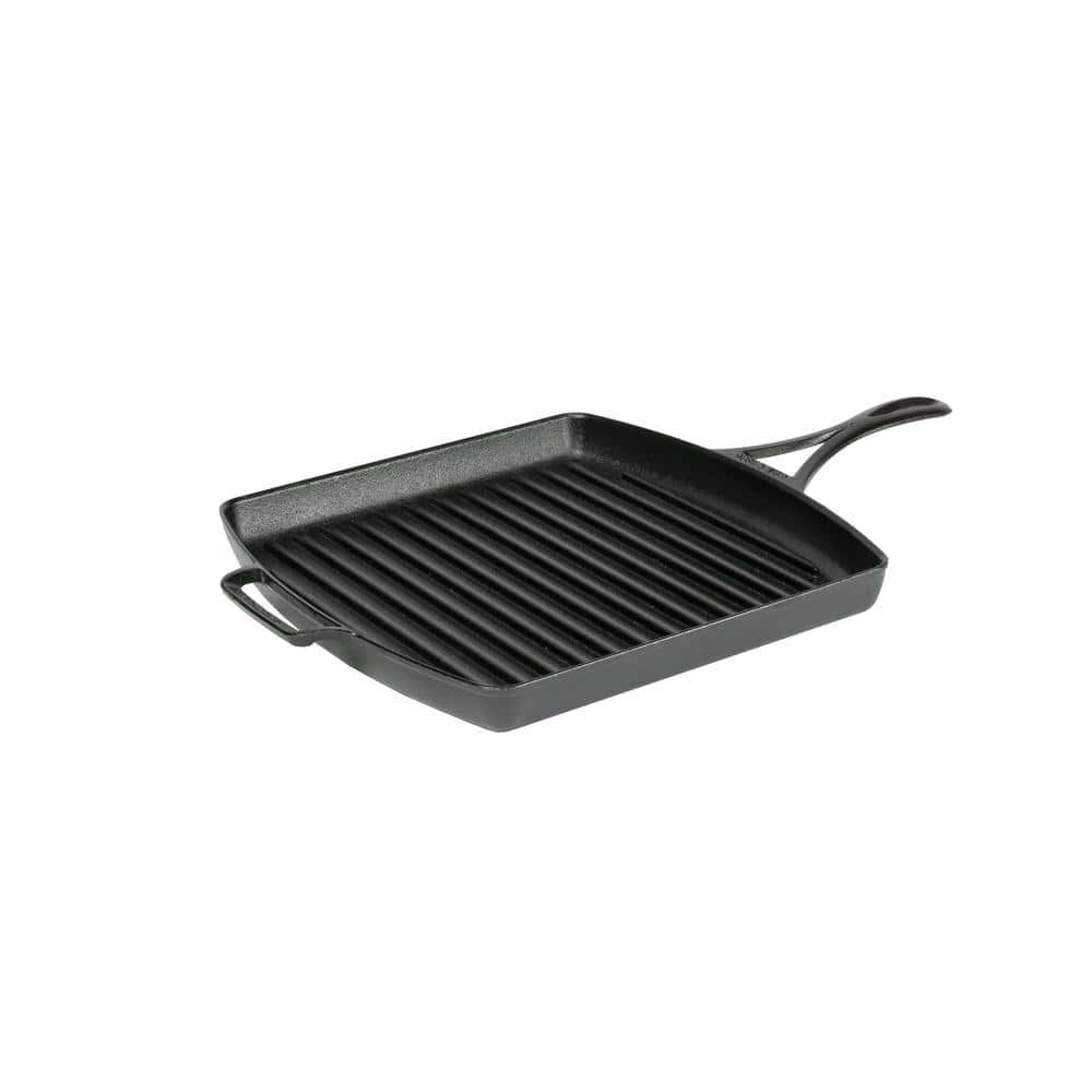 Triple Seasoned 12 in. Square Cast Iron Grill Pan Skillet - Hercitys
