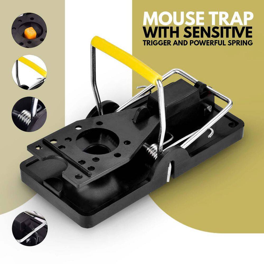 Indoor/Outdoor Mouse Insect Traps Safe for Family and Pet in Black (12-Packs) - Hercitys