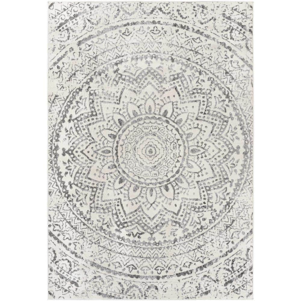 Tadcaster Light Gray/Gray/Medium Gray 5 ft. x 7 ft. Area Rug - Hercitys
