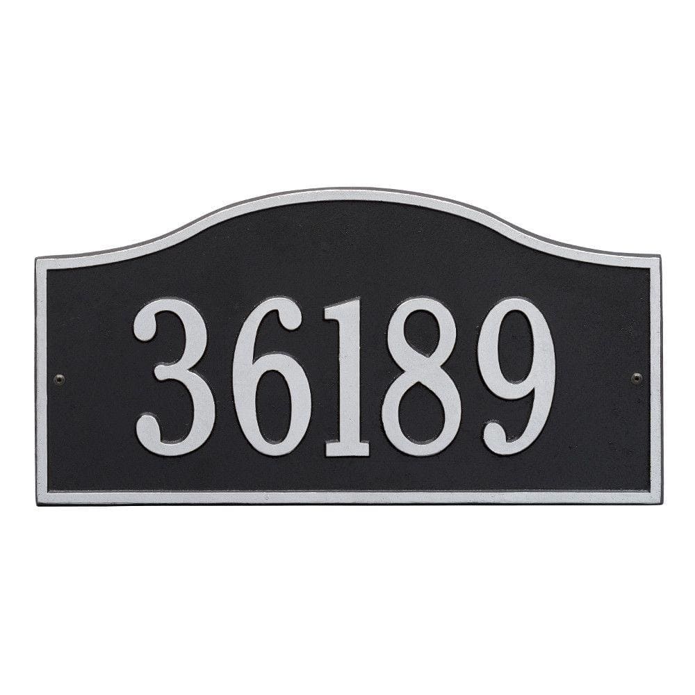 Rolling Hills Rectangular Black/Silver Grande Wall One Line Address Plaque - Hercitys