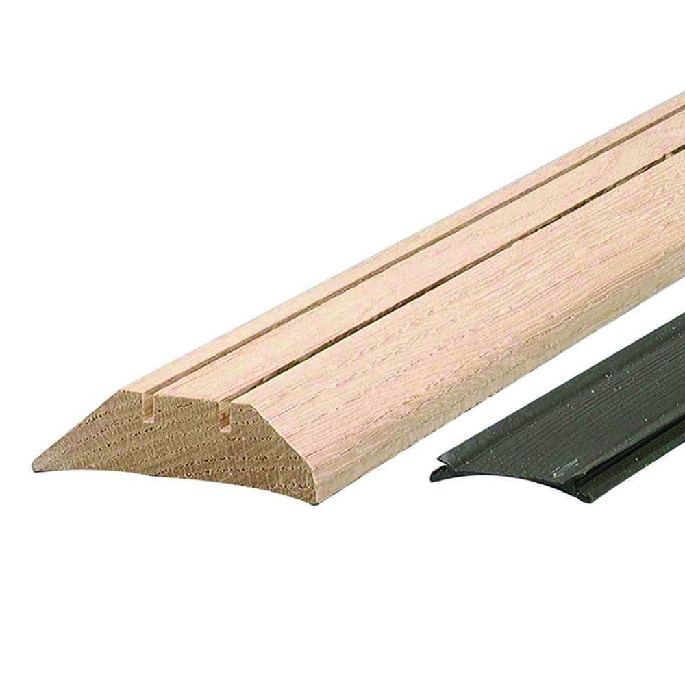 Low 3.5 in. x 96 in. Unfinished Hardwood Threshold with Replaceable Vinyl Seal - Hercitys