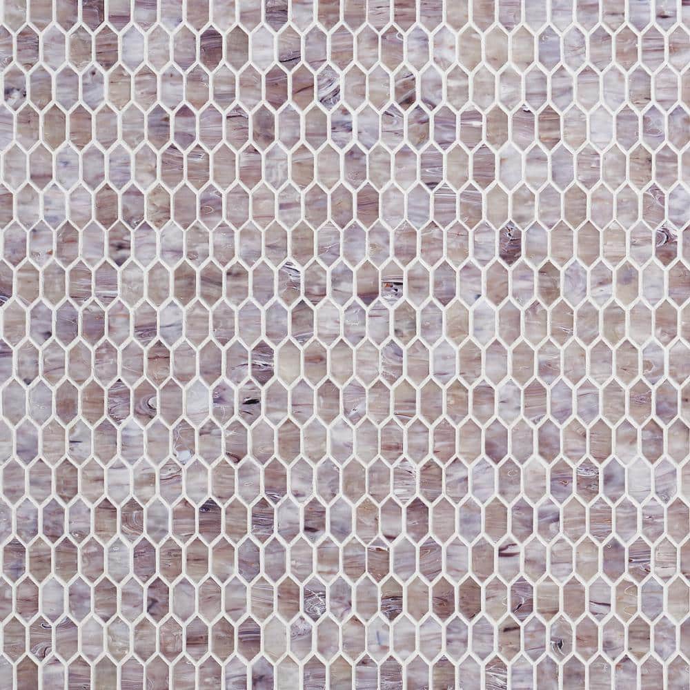 Glimmer Iridescent Lilac 11.61 in. x 11.73 in. Polished Glass Wall Mosaic Tile (0.94 sq. ft./Each) - Hercitys