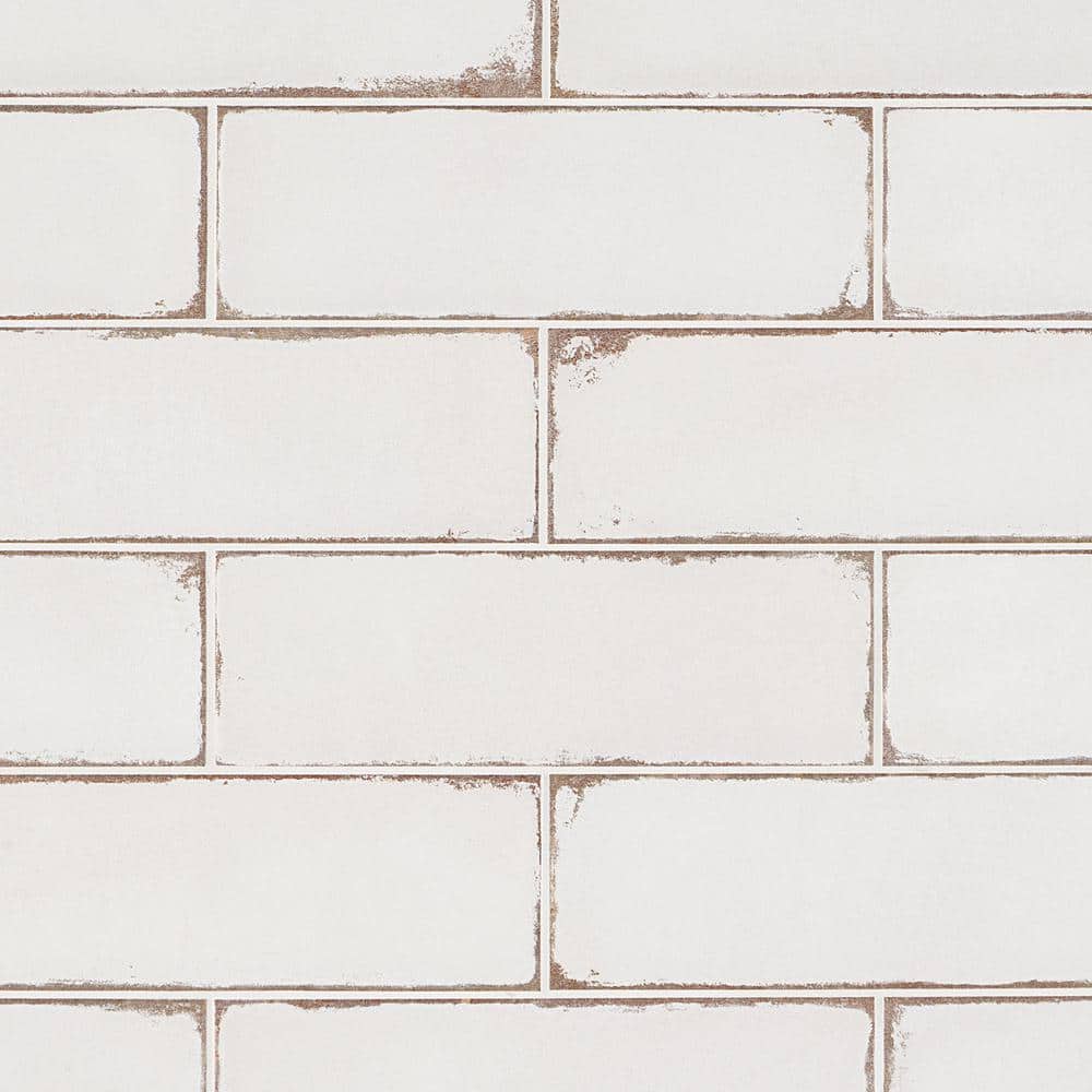 Santa Fe White 3.93 in. x 11.96 in. Polished Ceramic Wall Tile (10.76 sq. ft./Case) - Hercitys
