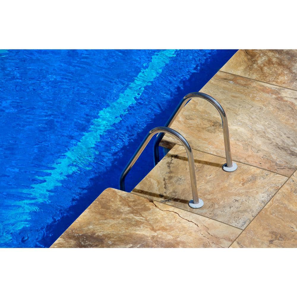 Tuscany Scabas 5 cm x 16 in. x 24 in. Brushed Travertine Pool Coping (2.67 sq. ft.) - Hercitys