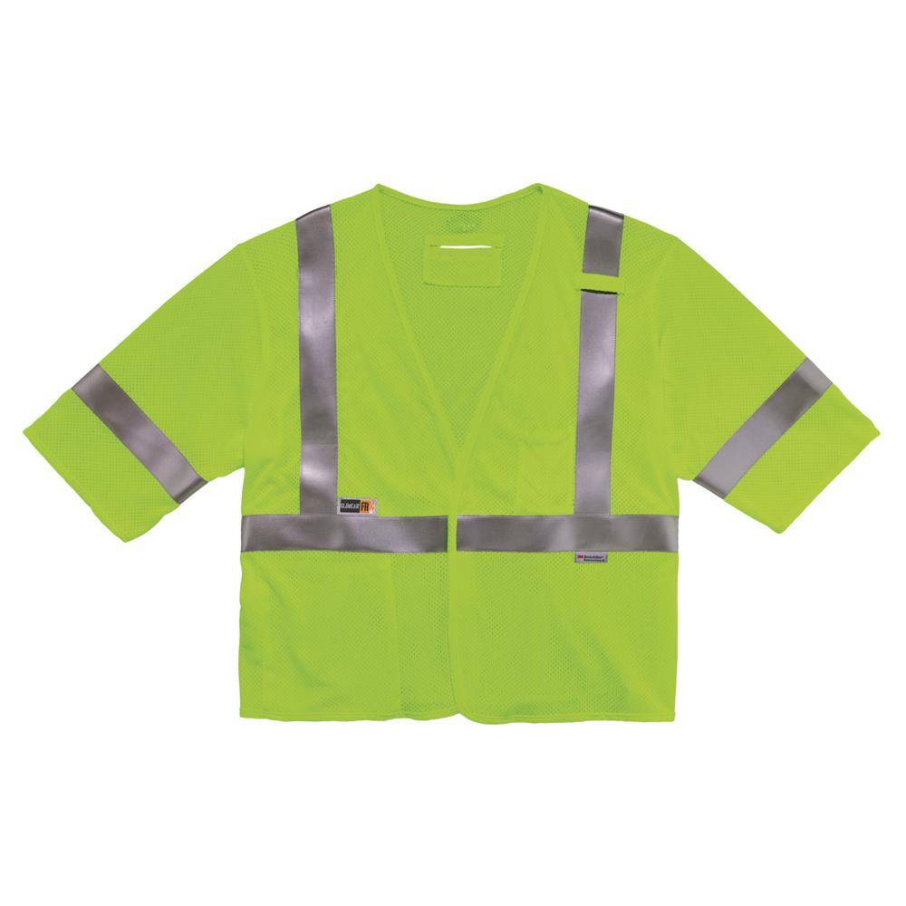 GLoWEAR S/M Lime Hi-Vis Type R Class 3 FR Modacrylic Vest - Hercitys