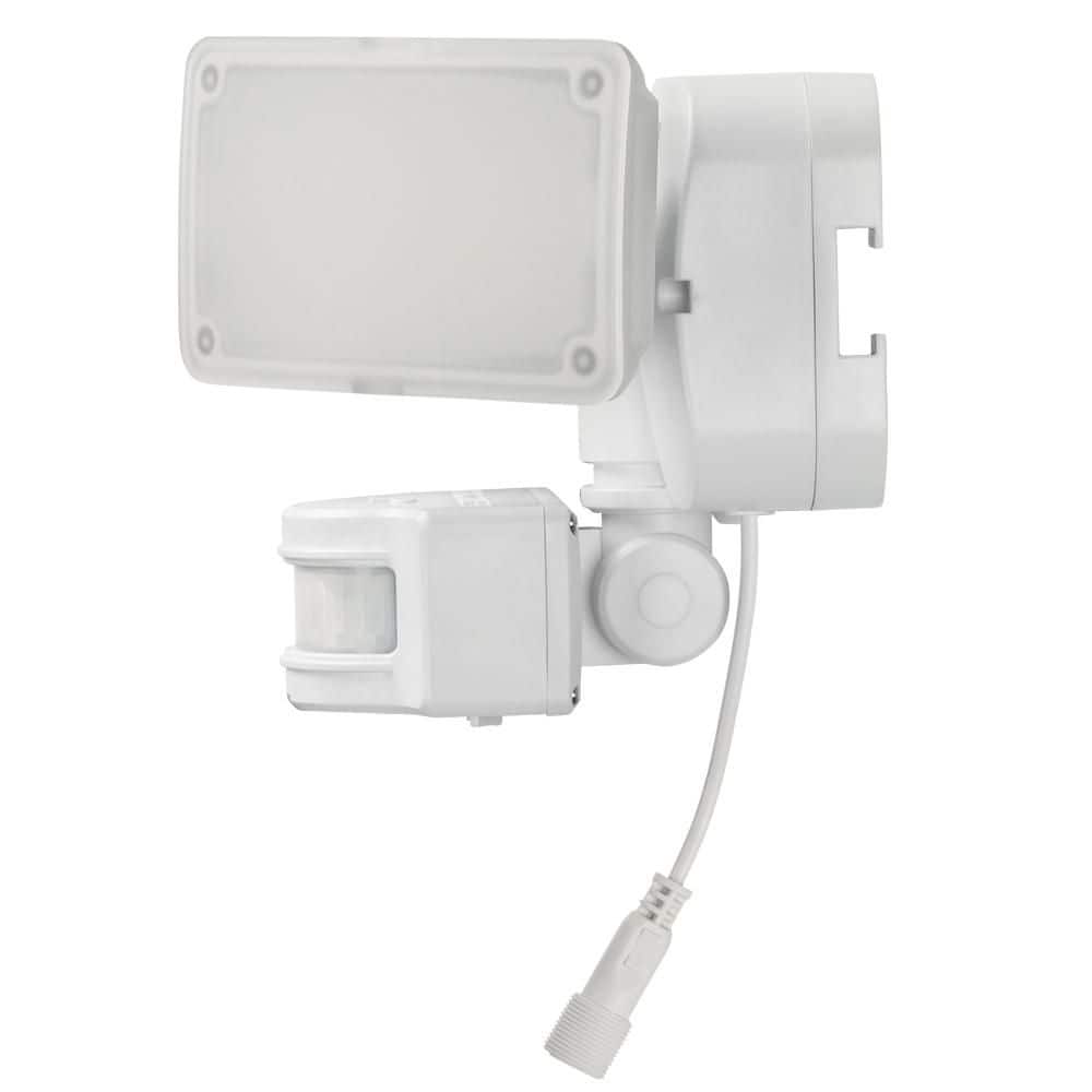 Linkable 1000 Lumen 180° White Motion Sensing 2-Head Integrated LED Flood Light - Hercitys