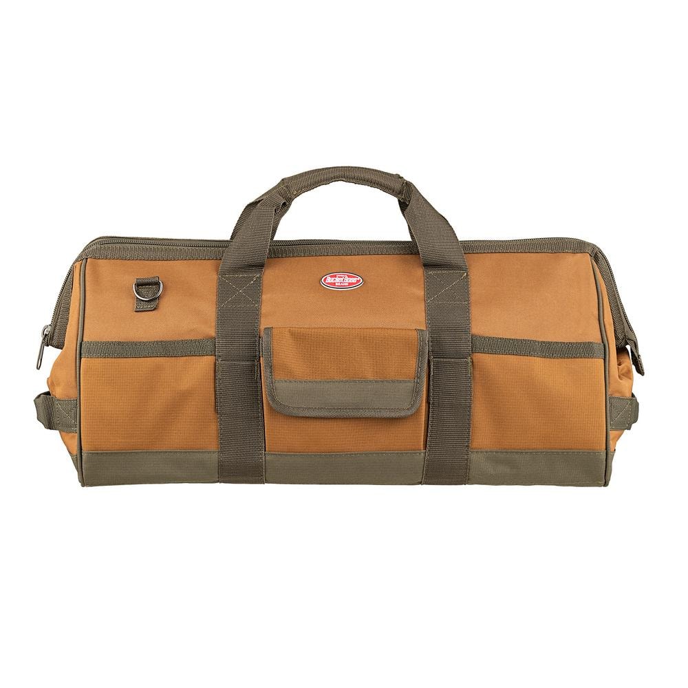 Gatemouth 24 in. Tool Bag in Brown and Green with 36 Pockets - Hercitys