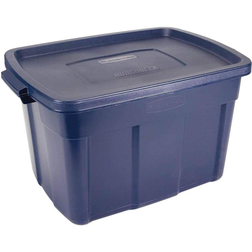 Roughneck 25-Gal. Stackable Storage Tote Container in Blue (4-Pack) - Hercitys