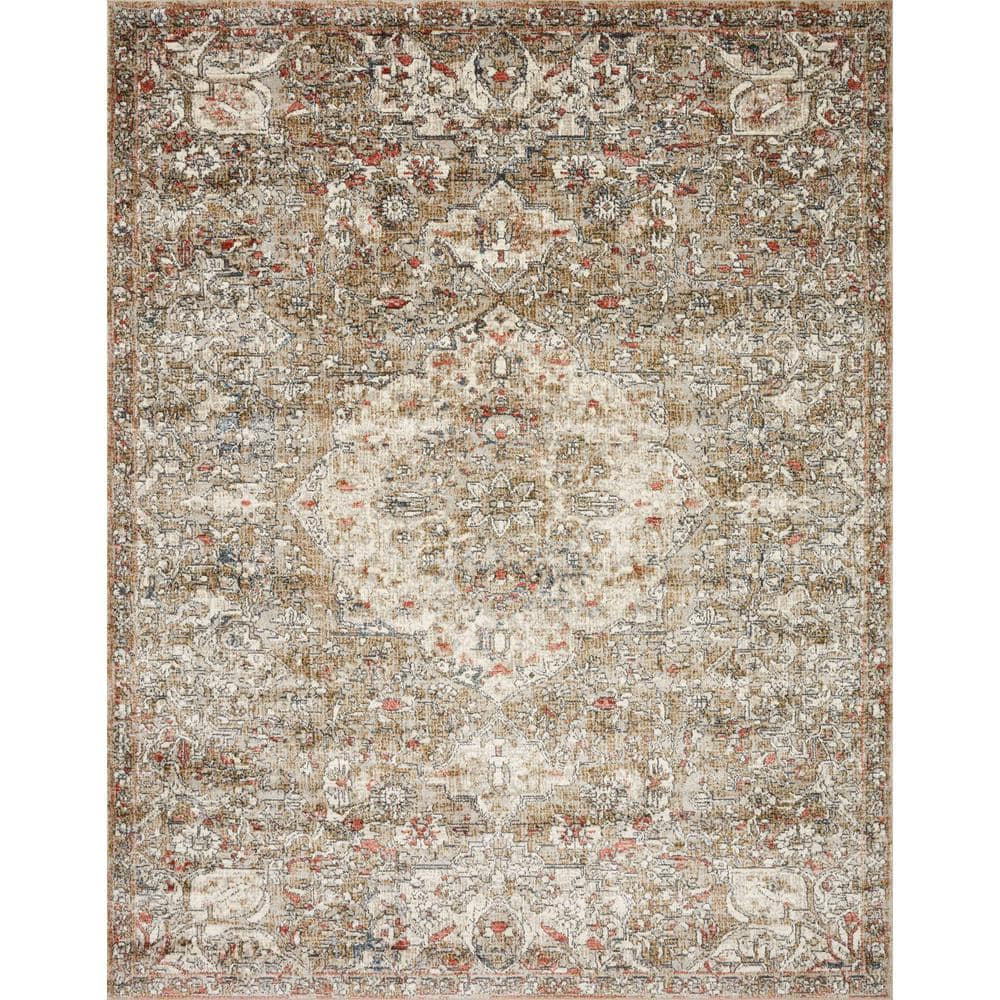 Saban Straw/Beige 5 ft. 3 in. x 7 ft. 6 in. Bohemian Floral Area Rug - Hercitys