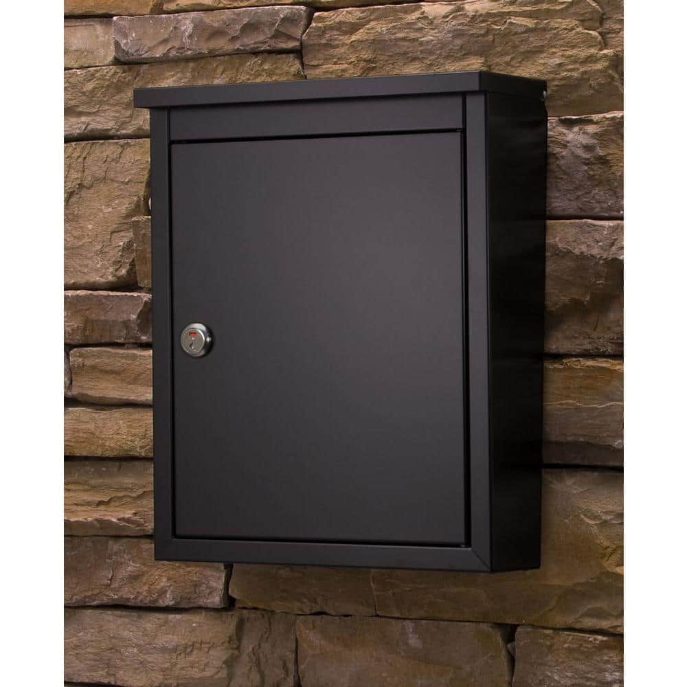 Chelsea Black, Small, Steel, Locking, Wall Mount Mailbox - Hercitys
