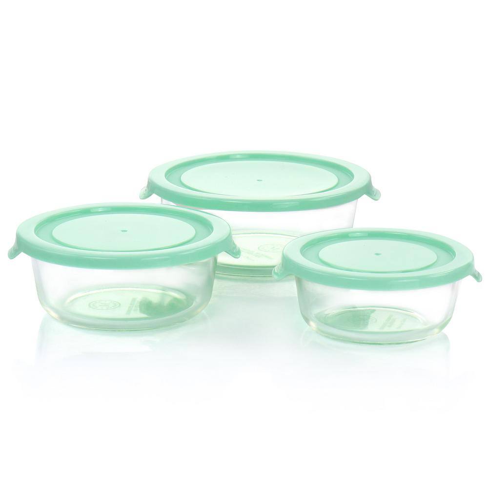 Martha Stewart 6 Piece Assorted Glass Storage Container and Lid Set  in Mint - Hercitys