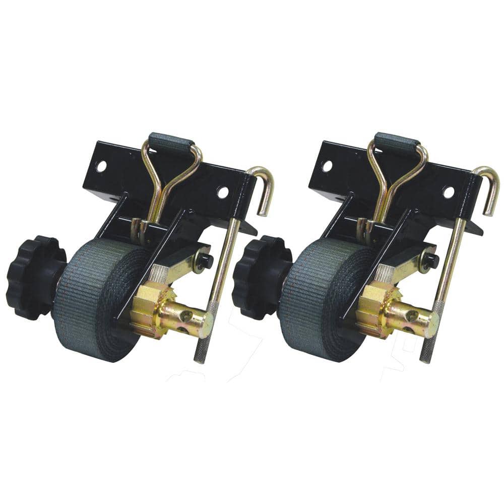 Ladder Rack Ratchet Tie Down Angle Mount With Double J Hooks, Set of 2 Straps - Hercitys