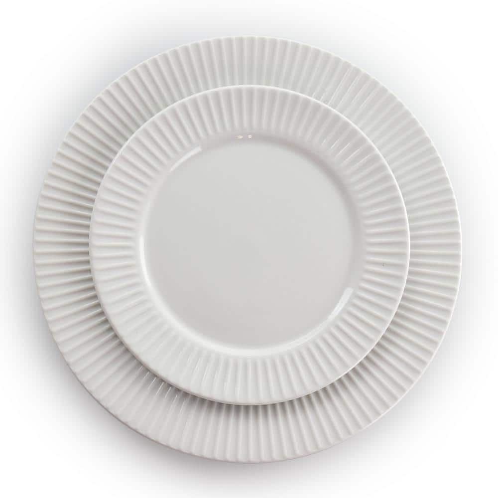 Elle 18-Piece White Porcelain Dinnerware Set (Service for 4) - Hercitys