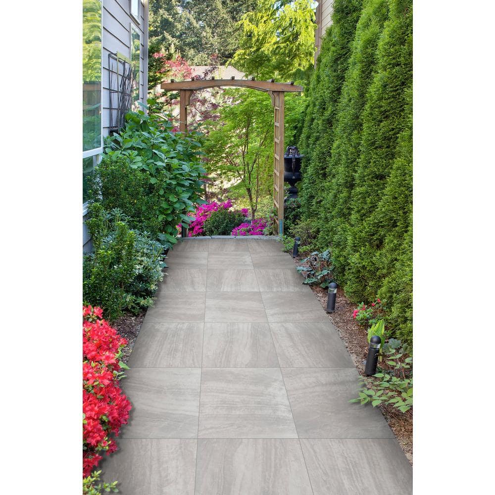 Praia Grey 2 cm. x 24 in. x 24 in. Matte Porcelain Stone Look Paver Tile (56 sq. ft./pallet) - Hercitys