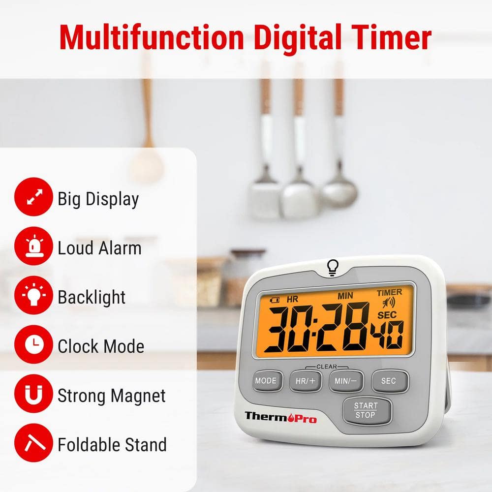 TM01W Kitchen Timer with Count Up and Countdown Timers - Hercitys