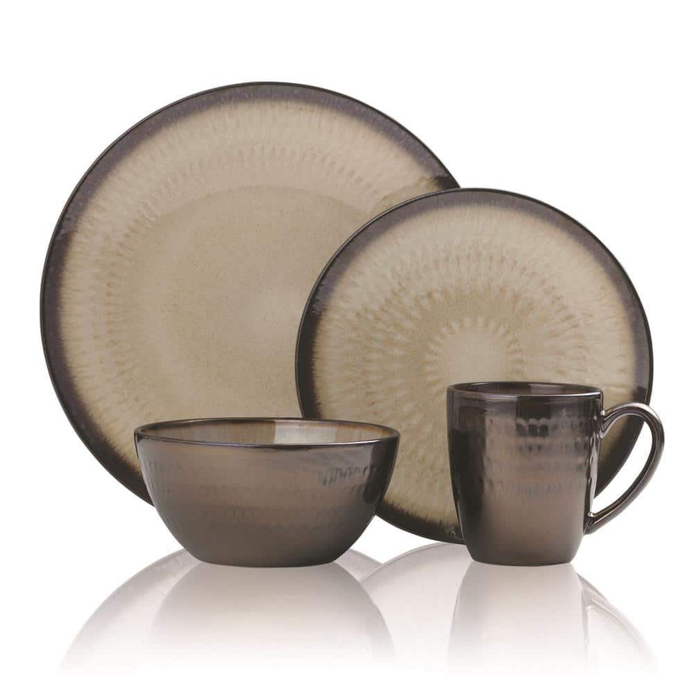 Anastasia 16-Piece Modern Cream Stoneware Dinnerware Set (Set for 4) - Hercitys