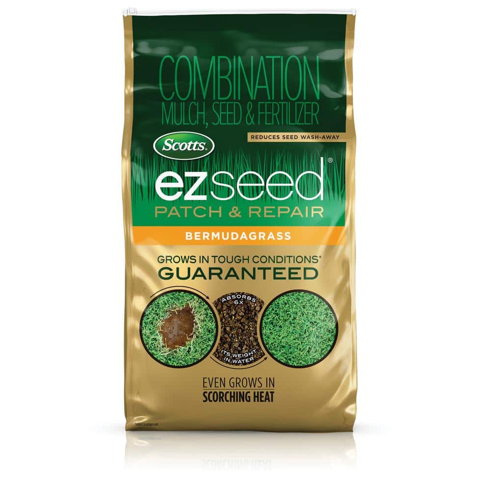 EZ Seed Patch and Repair Bermudagrass, 10 lbs., with Mulch, Bermudagrass Seed and Fertilizer, Grows in Scorching Heat - Hercitys