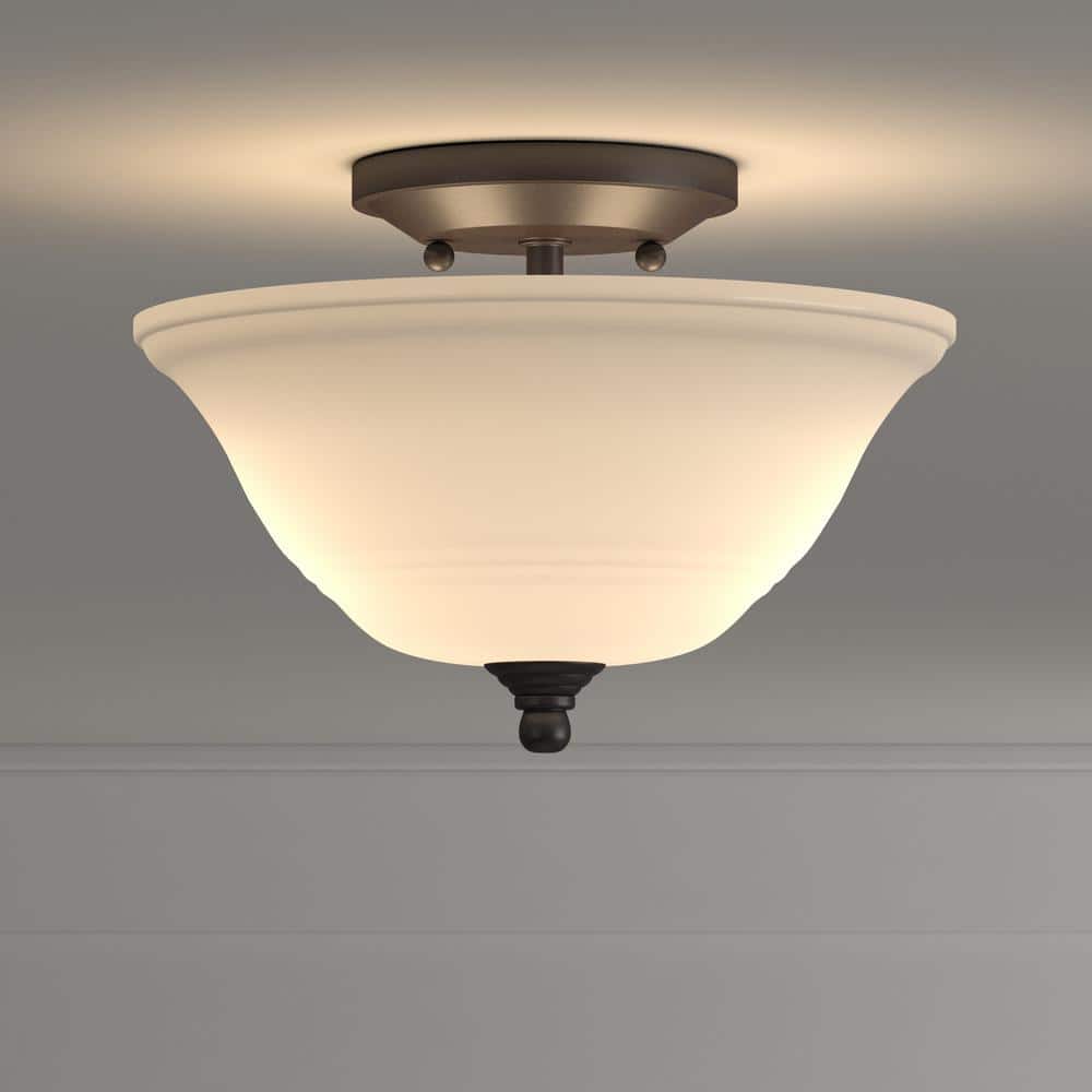 Wensley 2-Light Oil Rubbed Bronze Ceiling Fixture - Hercitys