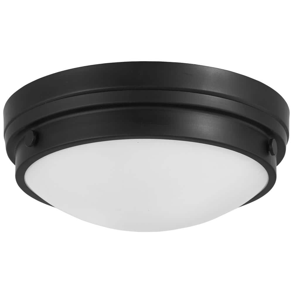 Vantage 13.25 in. 2-Light Black Flush Mount - Hercitys