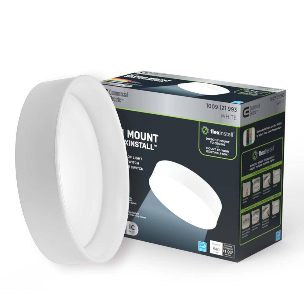 Flexinstall Cove 10 in. White Integrated LED Recessed Ceiling Light with 5CCT Plus DuoBright - Hercitys