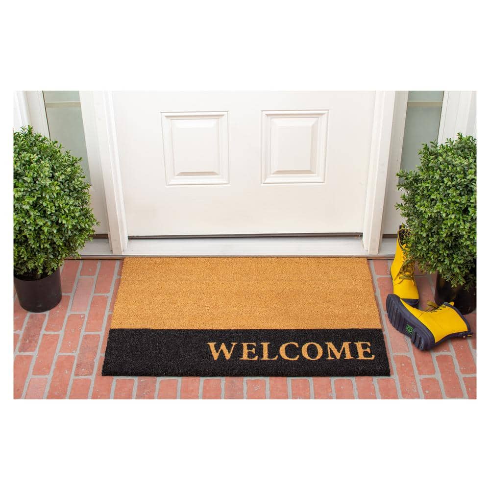 Welcome Black Stripe Doormat, 30″ x 48″ - Hercitys