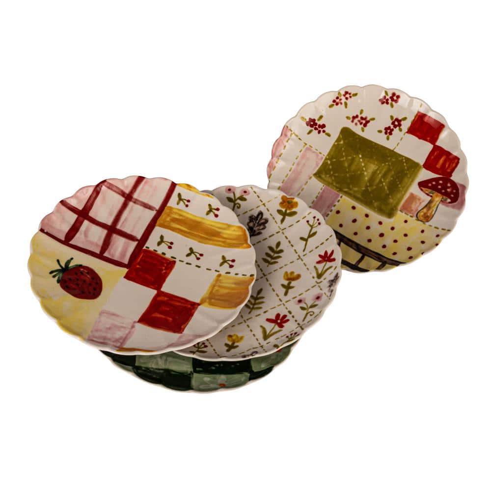 Multicolor Artisan’s Canvas Stoneware Dinner Plate Collection (Set of 4) - Hercitys