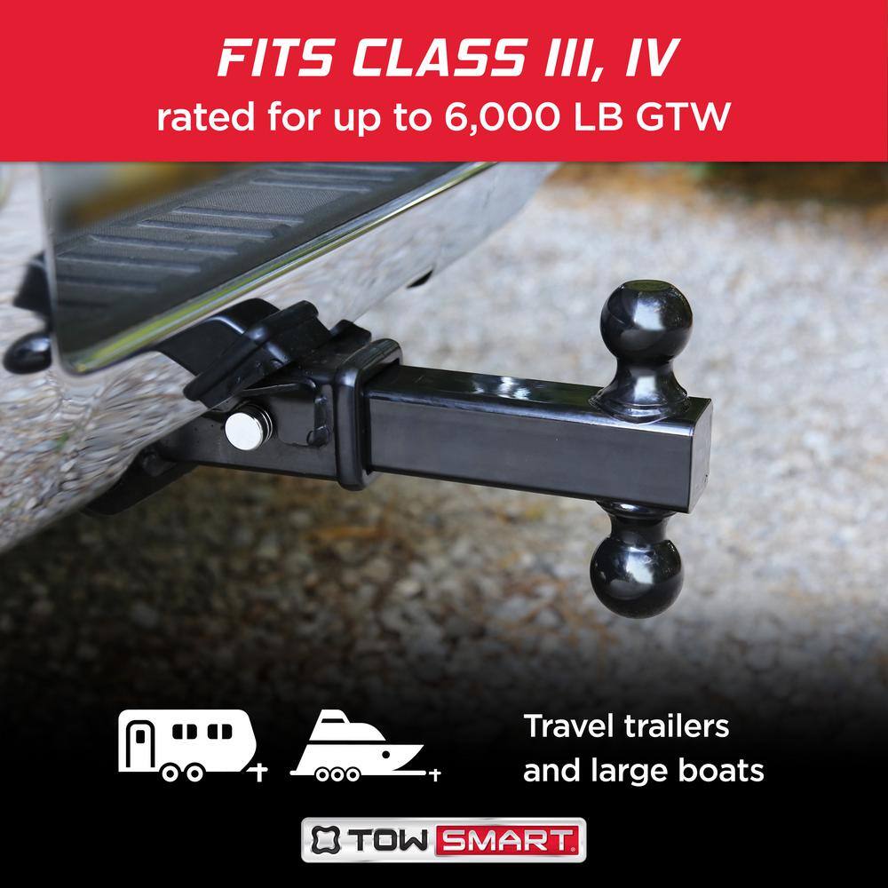 Class 2 Up to 6,000 lb. 1-7/8 in. and 2 in. Ball Diameters Dual Adjustable Trailer Hitch Ball Mount - Hercitys