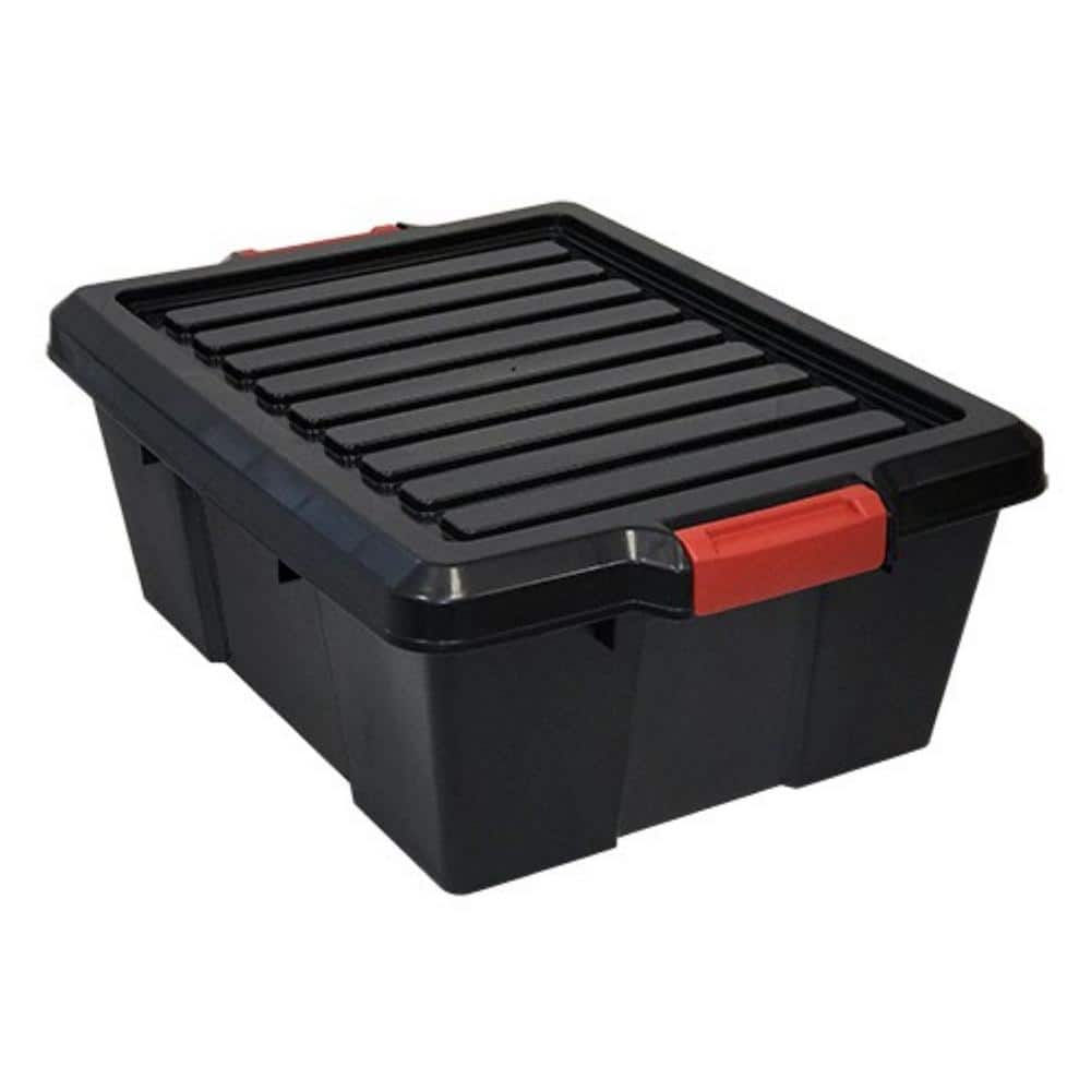 Quantum 44 Qt. Latch Container in Black (6-Pack) - Hercitys
