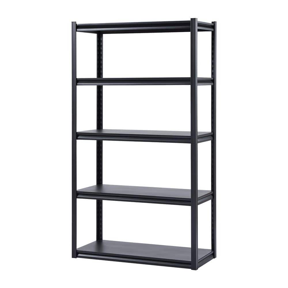 Steel Storage Shelves, 2000 lbs., 5 Tier Garage Storage Shelving, 18in. D x 40in. W x 72in. H Adjustable Shelves，Black - Hercitys