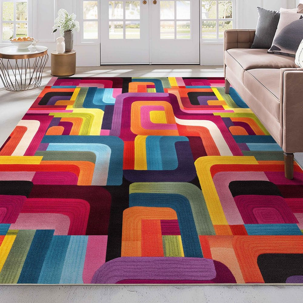 Apollo Whispers Modern Abstract, 5 ft. in. x 7 ft. in., Multi Area Rug - Hercitys