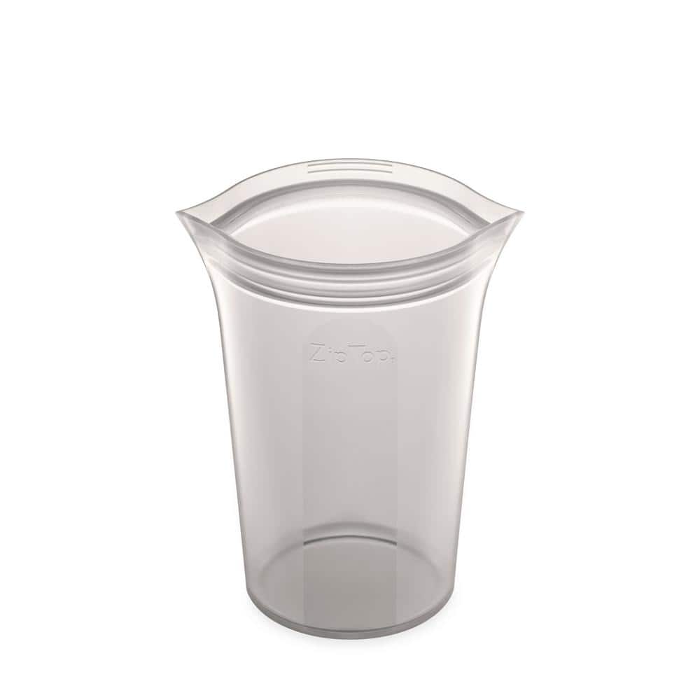 Reusable Silicone 24 oz. Large Cup Zippered Storage Container, Gray - Hercitys