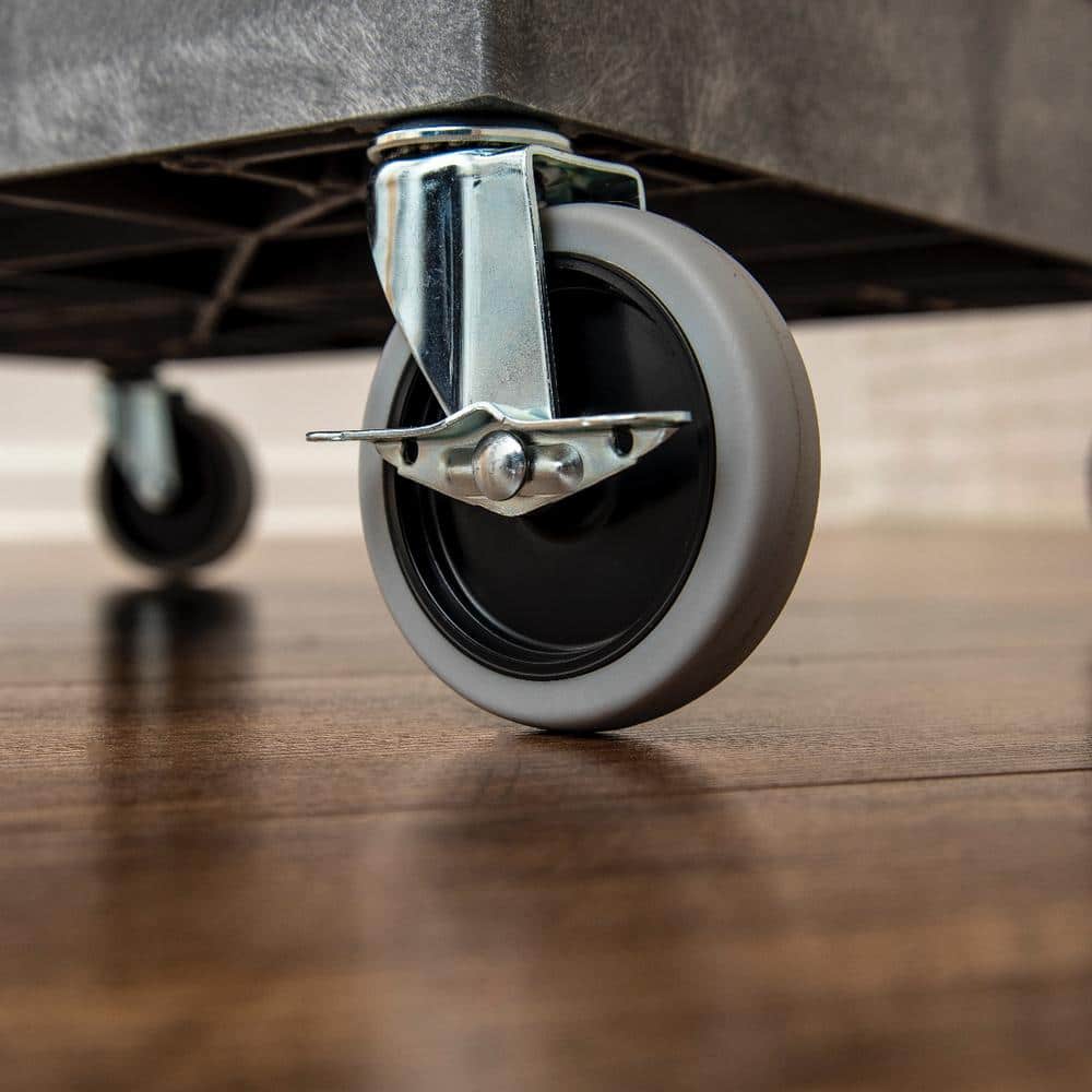 SEC 3-Shelf Polypropylene Utility Cart Black - Hercitys