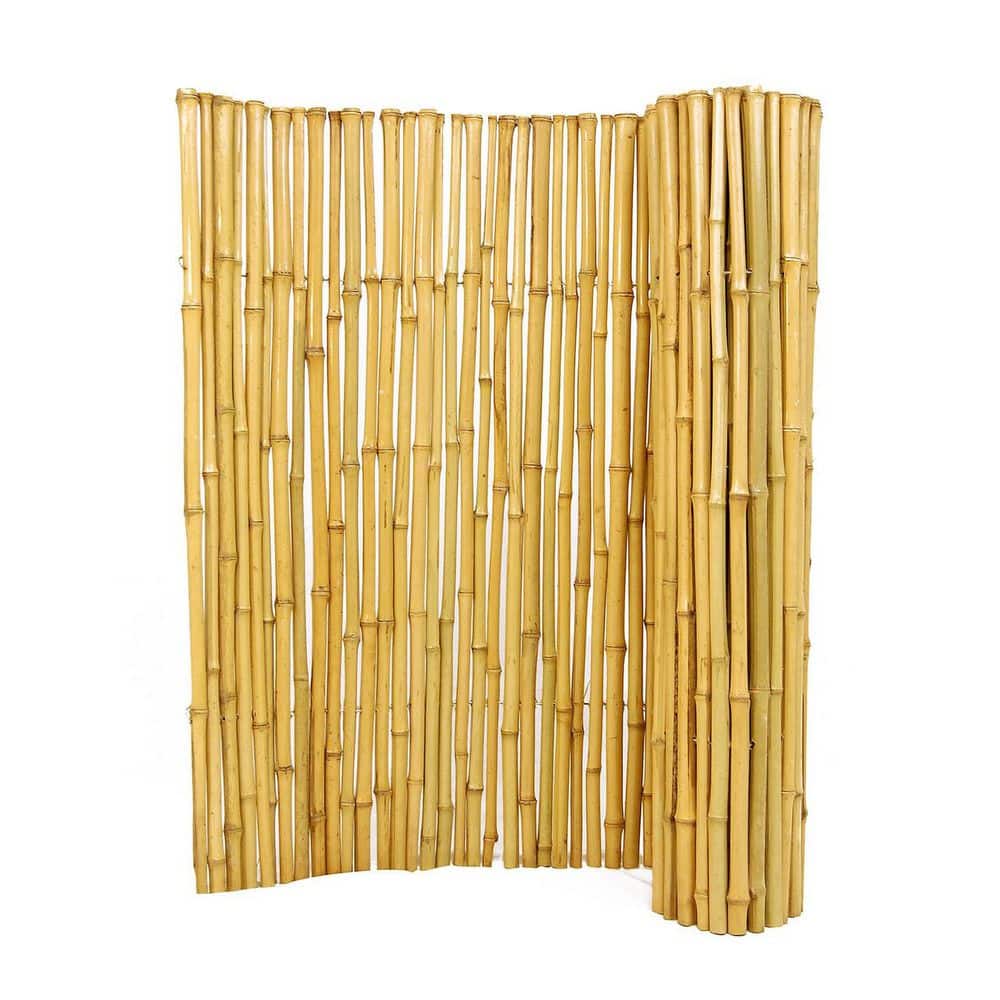 Natural Bamboo Fencing Decorative Rolled Fence Panel 90 in. H x 48 in. L x 1 in. D - Hercitys