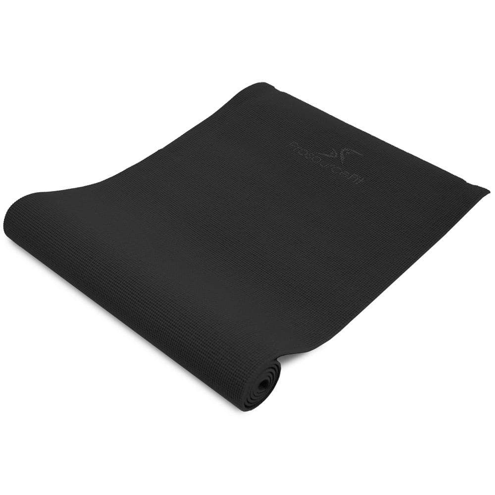 All Purpose Black 72 in. x 24 in. x 0.25 in. Original Exercise Yoga Mat with Carrying Straps, Non Slip (12 sq. ft.) - Hercitys