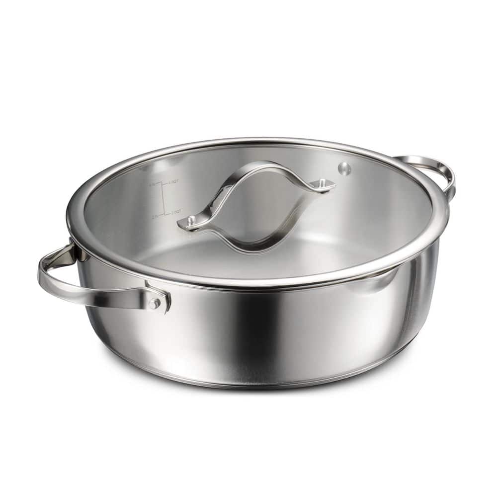 Tempo 6 qt. Tri-Ply Base Stainless Steel Covered Braiser - Hercitys