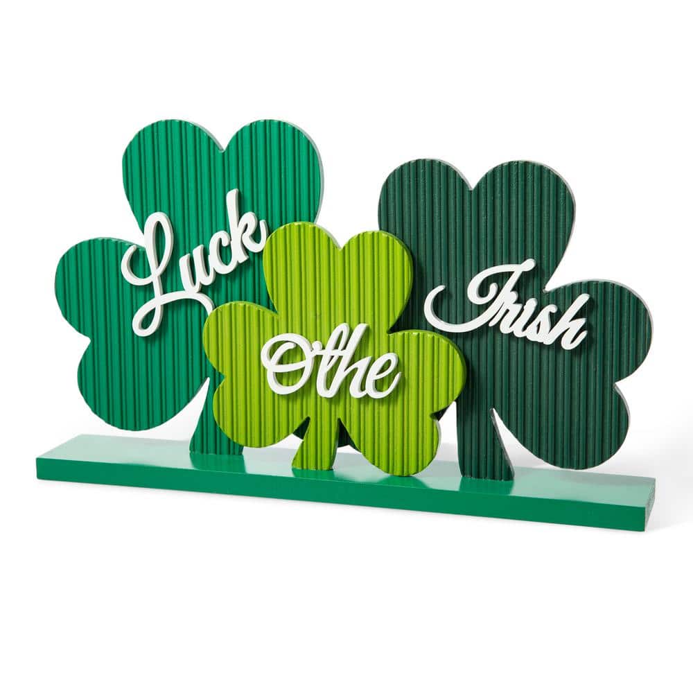 9.5 in. H St.Patrick’s Wooden Shamrocks Table decor - Hercitys