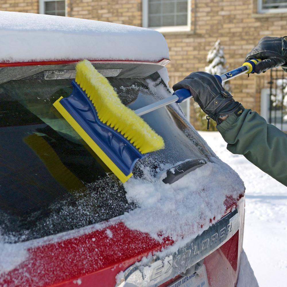 Colossal Extendable 34-49 in. Swivel Head Snow Brush with Ice Scraper and Squeegee - Hercitys