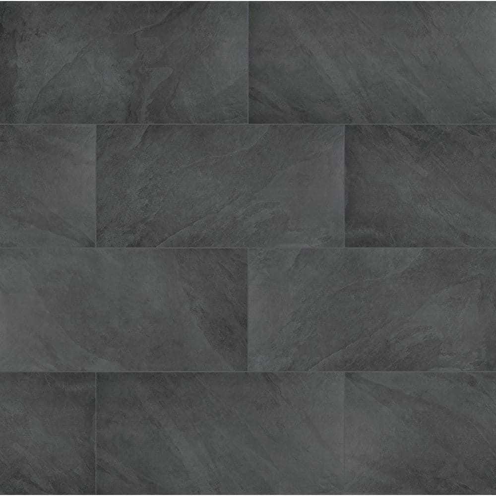 Midnight Montage 2 cm. x 24 in. x 48 in. Matte Porcelain Stone Look Paver Tile (56 sq. ft./pallet) - Hercitys