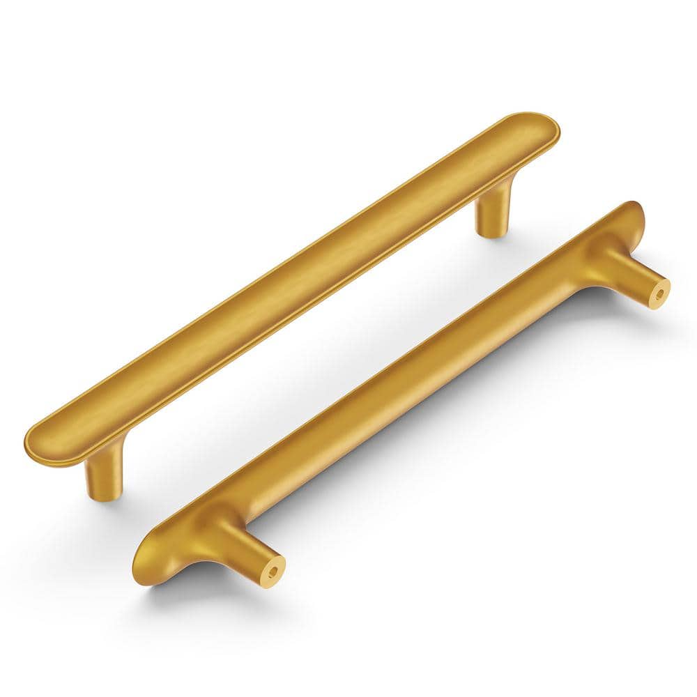 Maven 6-5/16 in. (160 mm) Brushed Golden Brass Cabinet Pull (5-Pack) - Hercitys