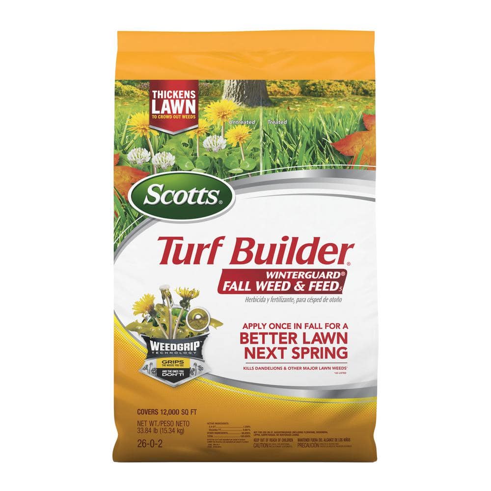 Turf Builder 33.84 lbs. 12,000 sq. ft. WinterGuard Weed Killer Plus Fall Dry Fertilizer - Hercitys