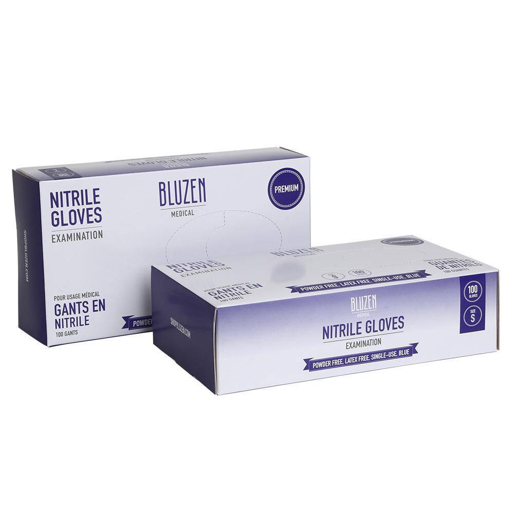 Small Blue Examination 5.5 mil Nitrile Gloves 1000-Count Case - Hercitys