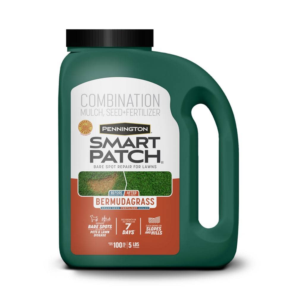 Smart Patch Bermudagrass 5 lb. 100 sq. ft. Grass Seed Bare Spot Repair with Mulch and Fertilizer - Hercitys