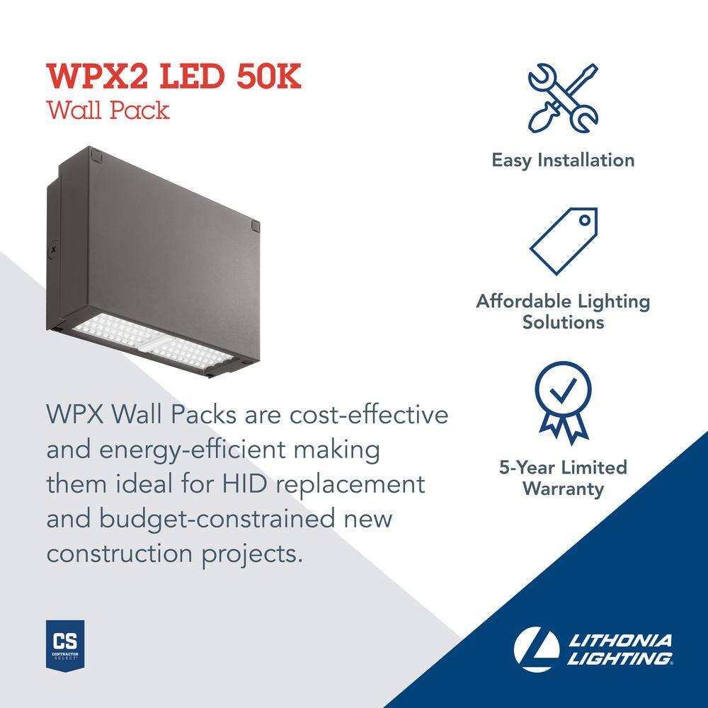Contractor Select 250-Watt Equivalent Integrated LED Bronze Wall Pack Light, 5000K - Hercitys