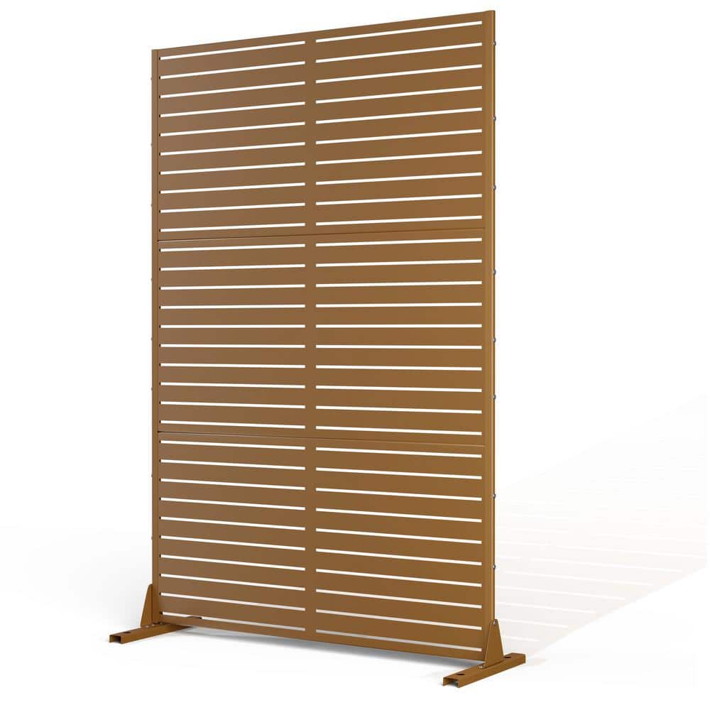 72 in. H x 47in. W Metal Privacy Screen for Deck Patio Balcony Garden, Freestanding Decorative Privacy Screen and Panels - Hercitys