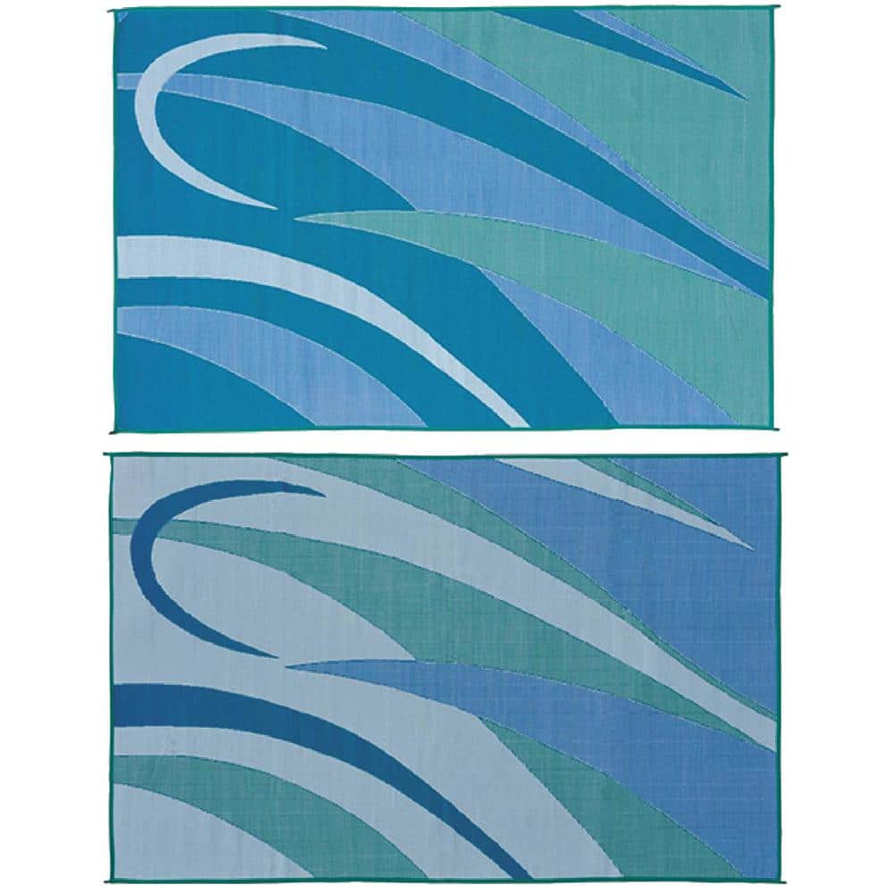 8 ft. x 16 ft. Graphic Blue/Green Reversible Mat - Hercitys
